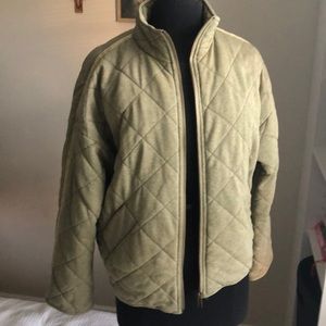 Green quilted jacket